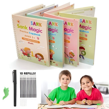 Magic Practice Copybook Set – 4 Books, Pen & 10 Refills