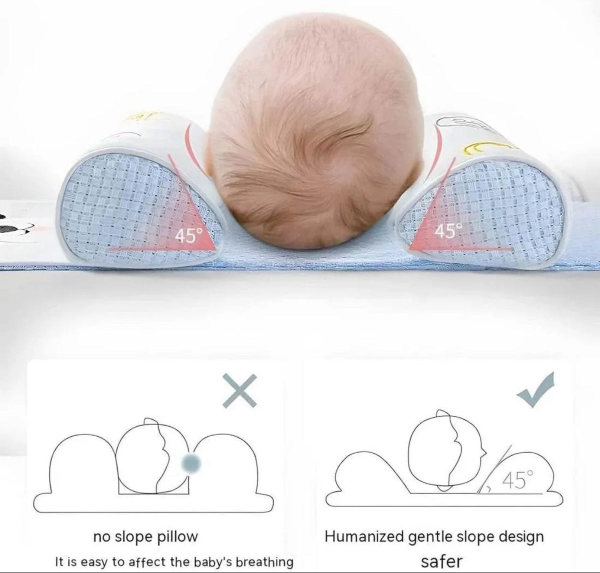 Adjustable Baby Pillow – Soft & Comfortable Baby Cushion