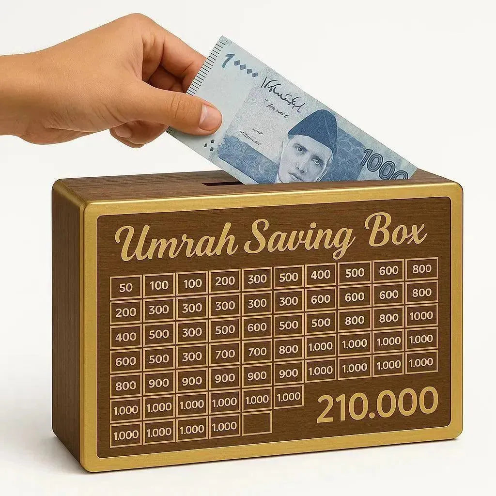 Umrah Saving Box Premium Wood 5-in-1 Design