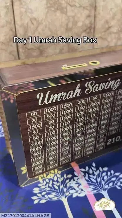 Umrah Saving Box Premium Wood 5-in-1 Design
