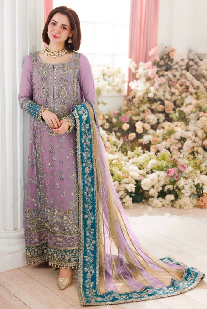Charizma Chiffon & Net Embroidered 3-Piece Suit | Ada Work & Tassel Details