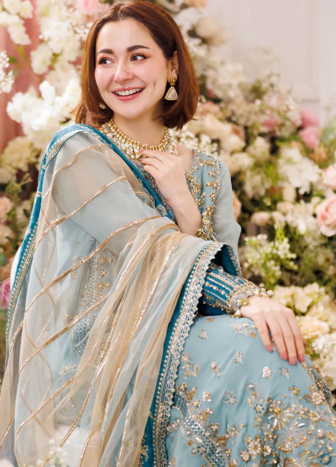 Calvura, Brand Charizma Chiffon Embroidered 3 Piece Suit with Net Dupatta & Ada Work